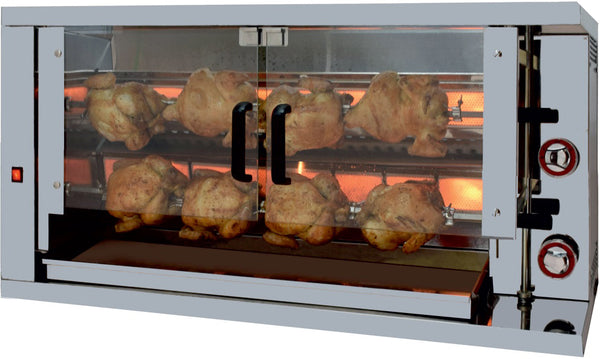GASTRO&amp;CO. Chicken grill 2GSG with 2 skewers for 12 chickens - 1160x450x570 mm 