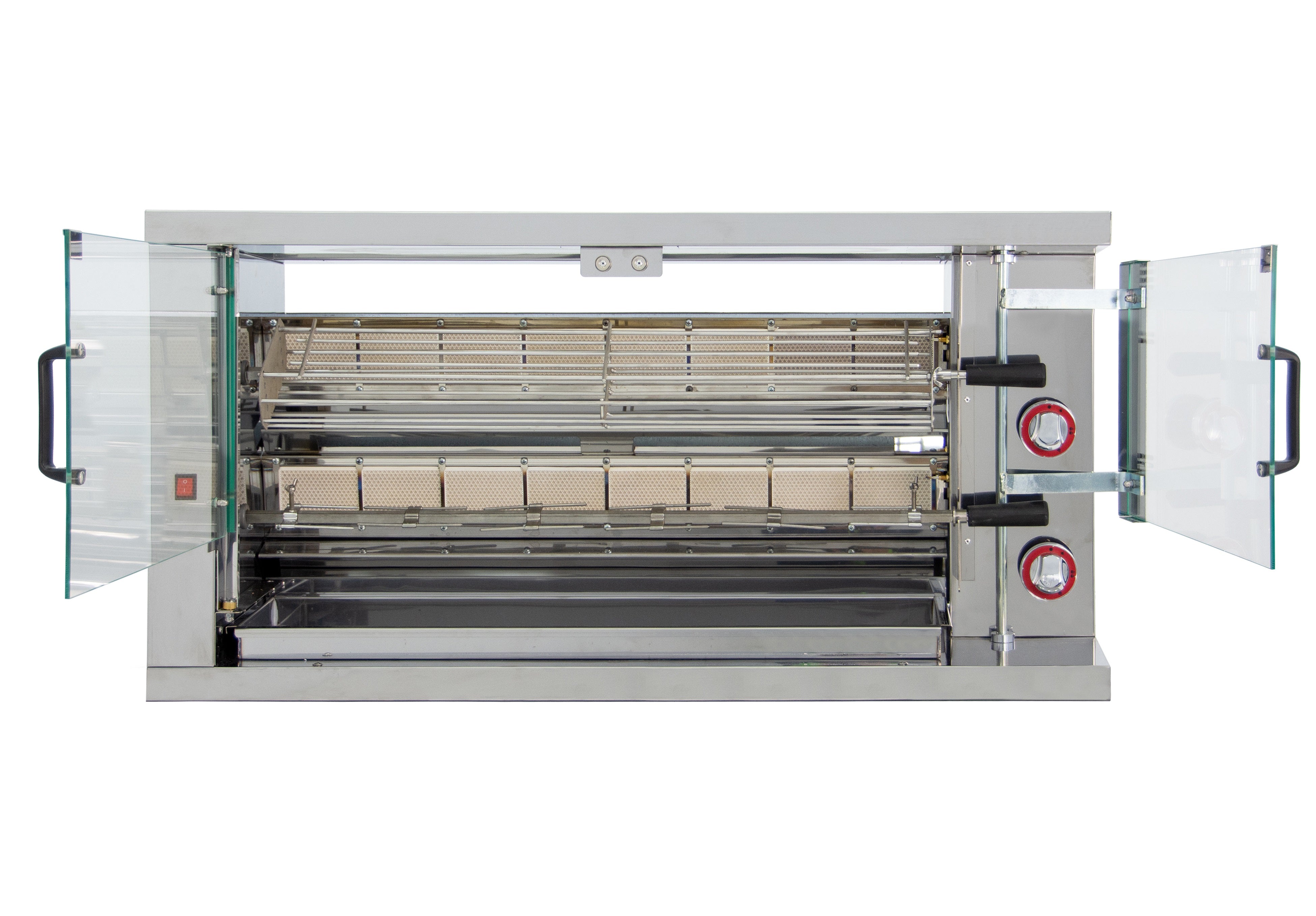 GASTRO&CO. Hähnchengrill 2GSG mit 2 Spießen für 12 Hähnchen - 1160x450x570 mm