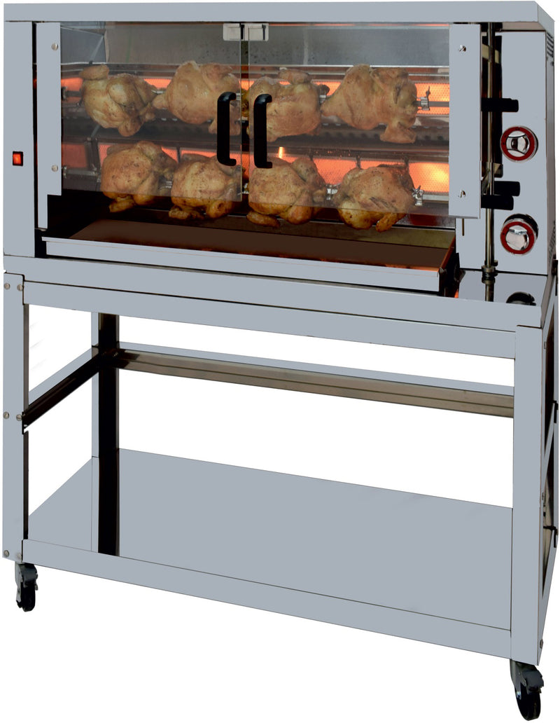 GASTRO&amp;CO. Chicken grill 2GSG with 2 skewers for 12 chickens - 1160x450x570 mm 