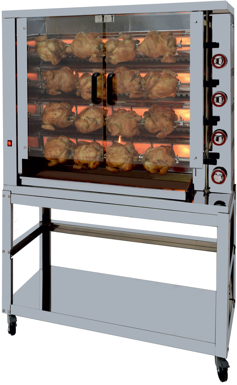 GASTRO&amp;CO. Chicken grill 4GSG with 4 skewers for 24 chickens - 1160x450x930 mm 