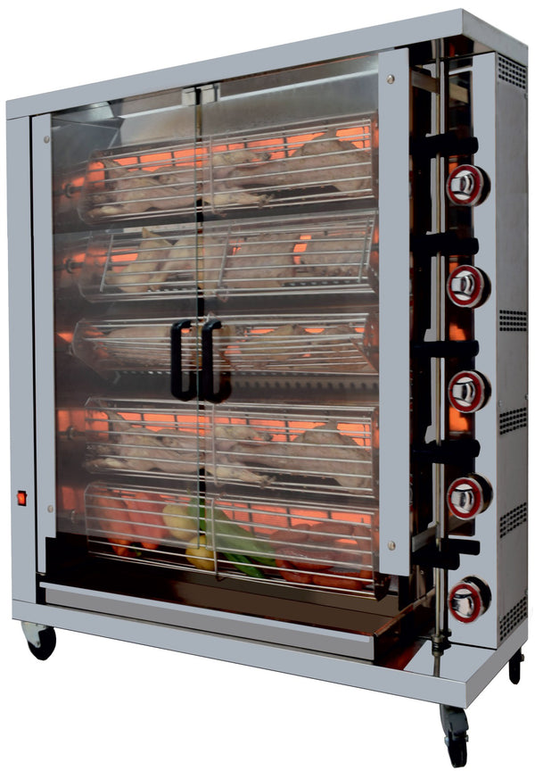 GASTRO&amp;CO. Chicken grill 5GSG with 5 skewers for 30 chickens - 1160x450x1290 mm 