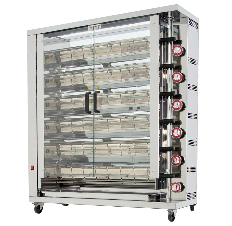 GASTRO&amp;CO. Chicken grill 6GSG with 6 skewers for 36 chickens - 1160x450x1290 mm 