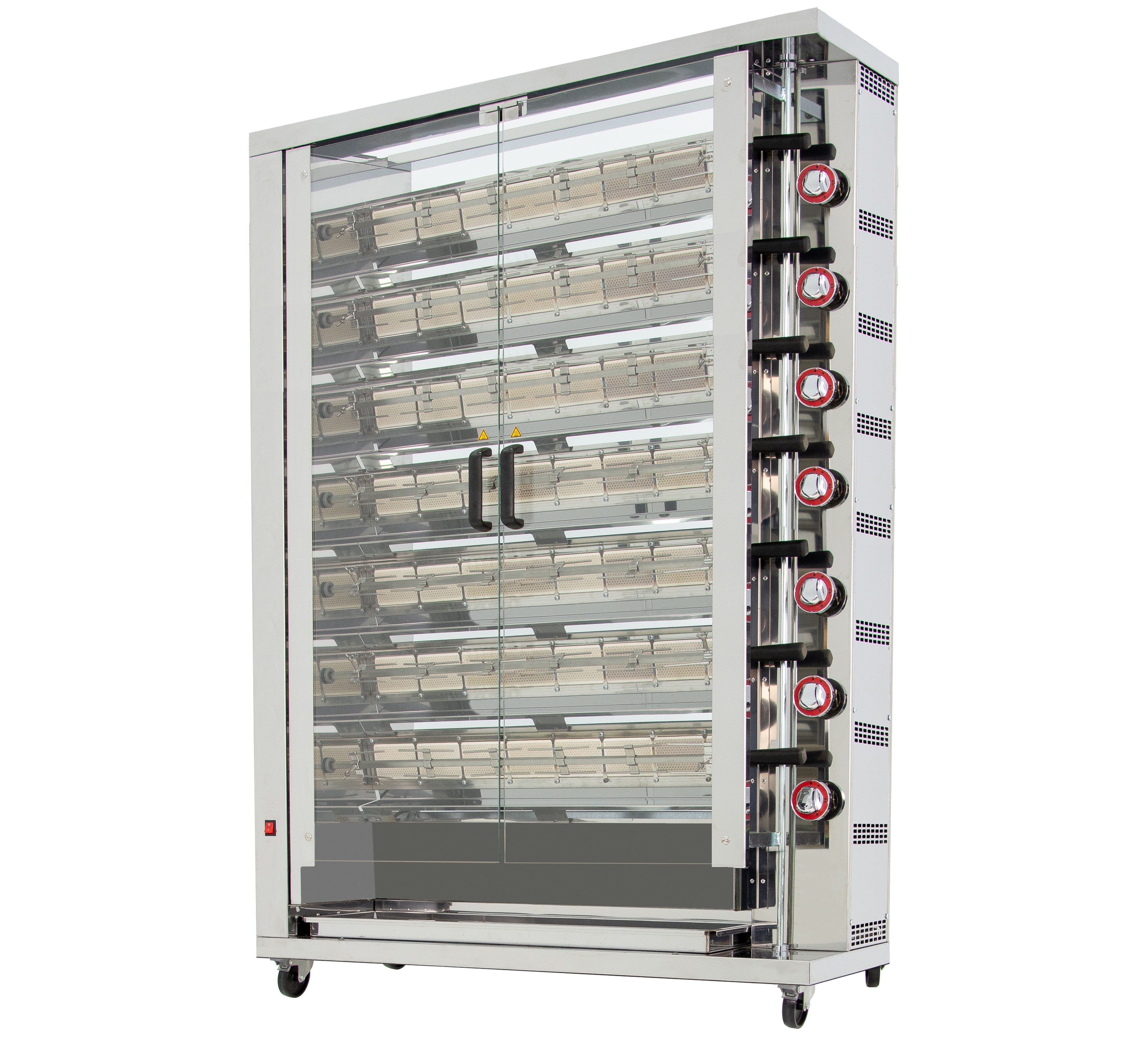 GASTRO&CO. Hähnchengrill 7GSG mit 7 Spießen für 42 Hähnchen - 1160x450x1650 mm