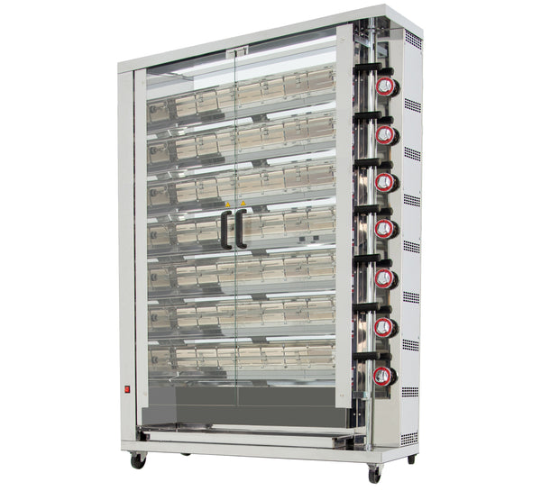 GASTRO&amp;CO. Chicken grill 7GSG with 7 skewers for 42 chickens - 1160x450x1650 mm 