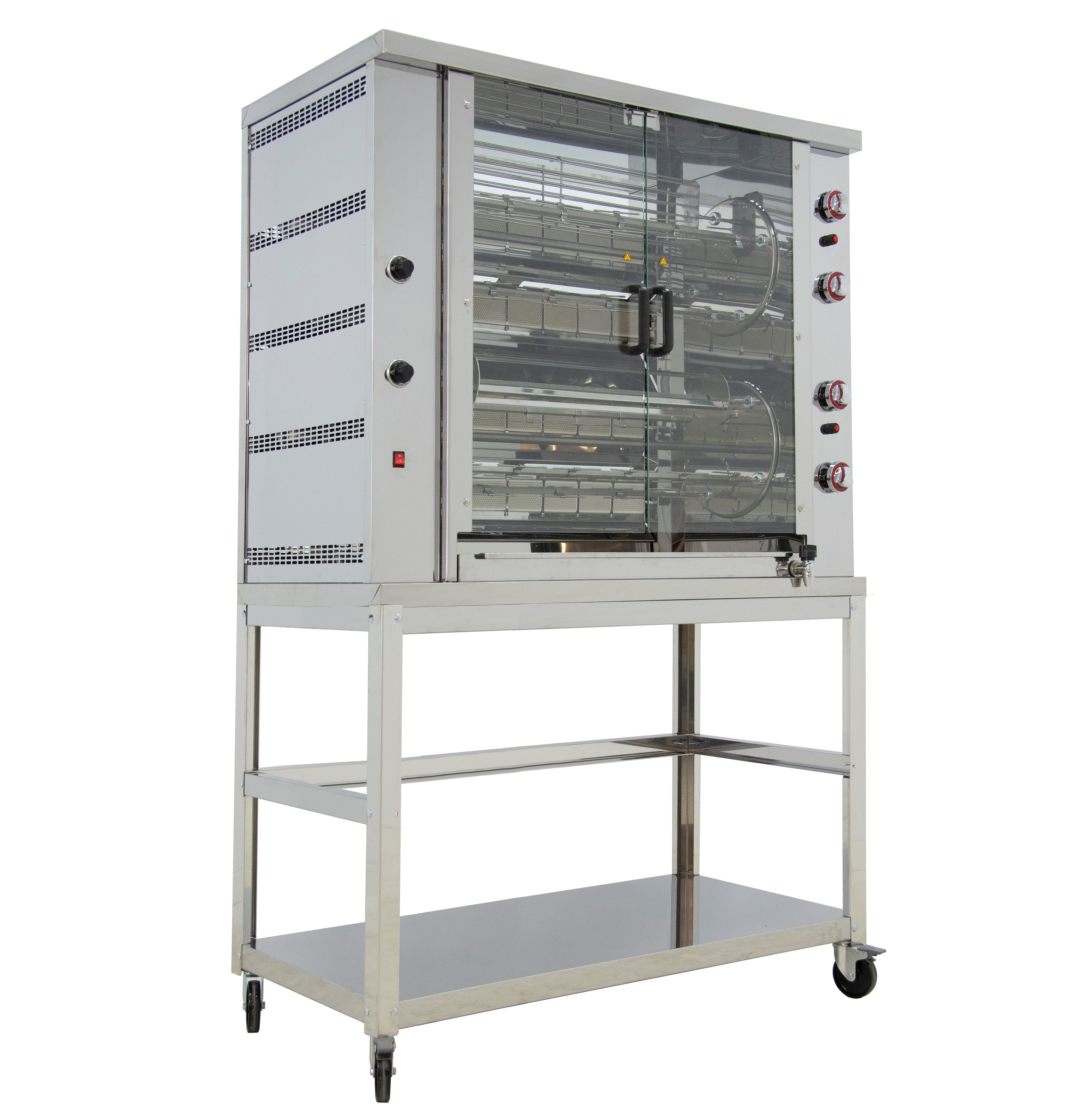GASTRO&CO. Hähnchengrill Rotationsgrill 8GSG-RG mit 8 Spießen für 32-48 Hähnchen - 1130x635x1093 mm
