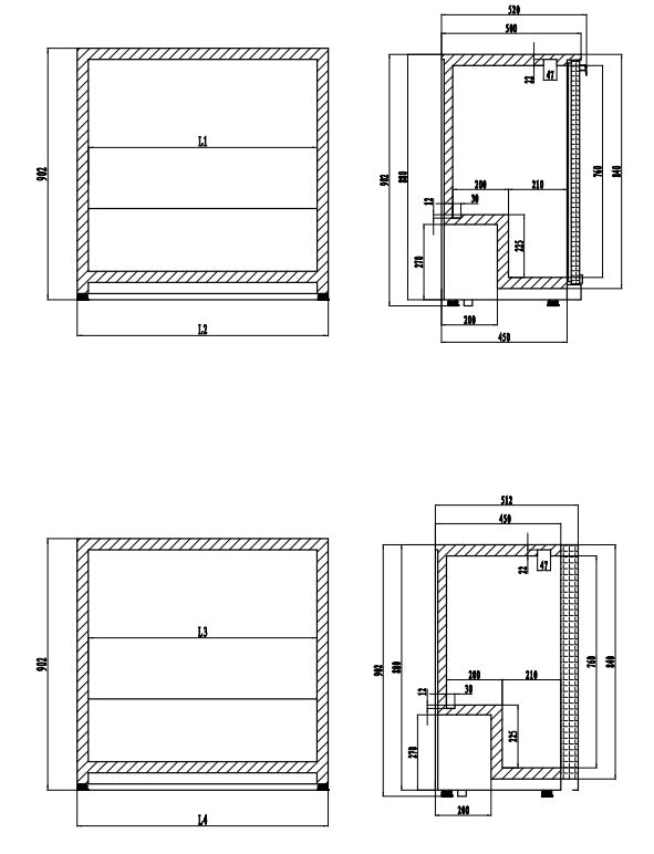 GASTRO&CO. ECOLINE bar fridge 208 liters with sliding doors (230 V)