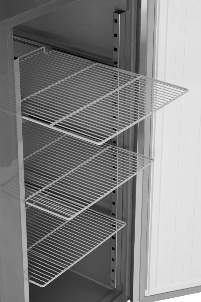 GASTRO&CO. ECOLINE 1400 Gastro Edelstahl-Tiefkühlschrank 2-türig GN 2/1 -1300 l