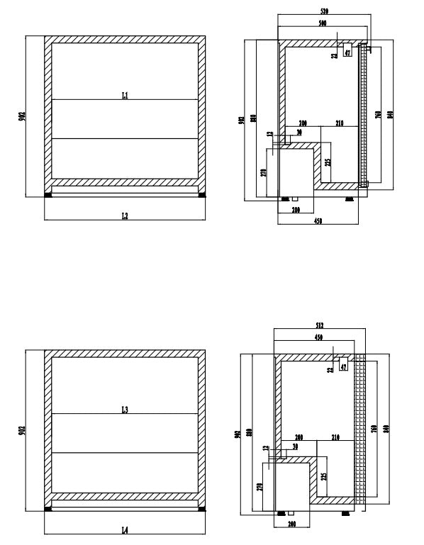 GASTRO&amp;CO. ECOLINE bar fridge 320 liters with sliding doors (230 V) 