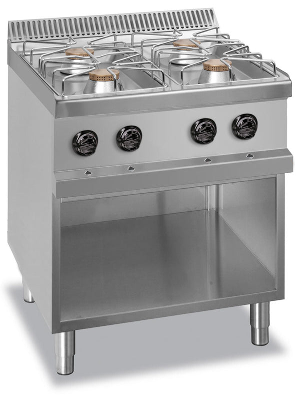 GASTRO&amp;CO. Profiline Plus 700 gas stove with 4 flames &amp; open base 