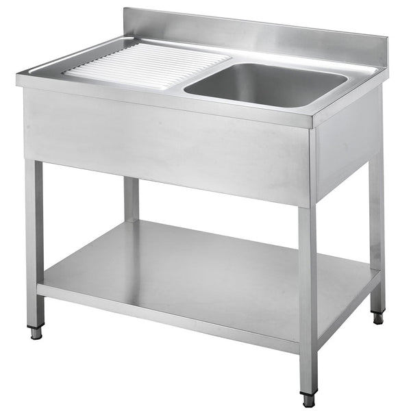 GASTRO&amp;CO. Profiline sinks 700 with 1 basin on the right and draining board B1200