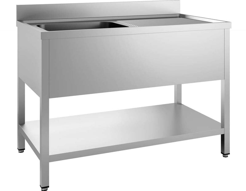 GASTRO&amp;CO. Profiline sink tables 700 with 1 basin on the left and draining board B1200