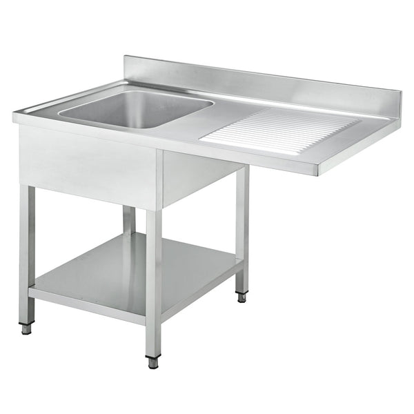 GASTRO&amp;CO. Profiline dishwashing center 700 with 1 basin on the left &amp; plate overhang B1400 