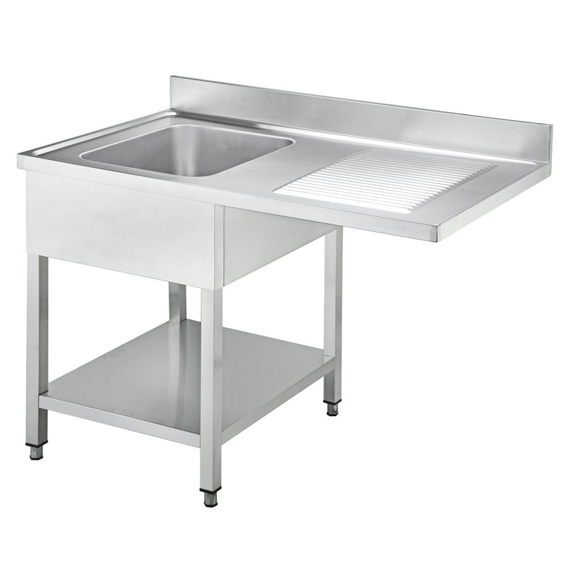 GASTRO&amp;CO. Profiline dishwashing center 700 with 1 basin on the left &amp; plate overhang B1200