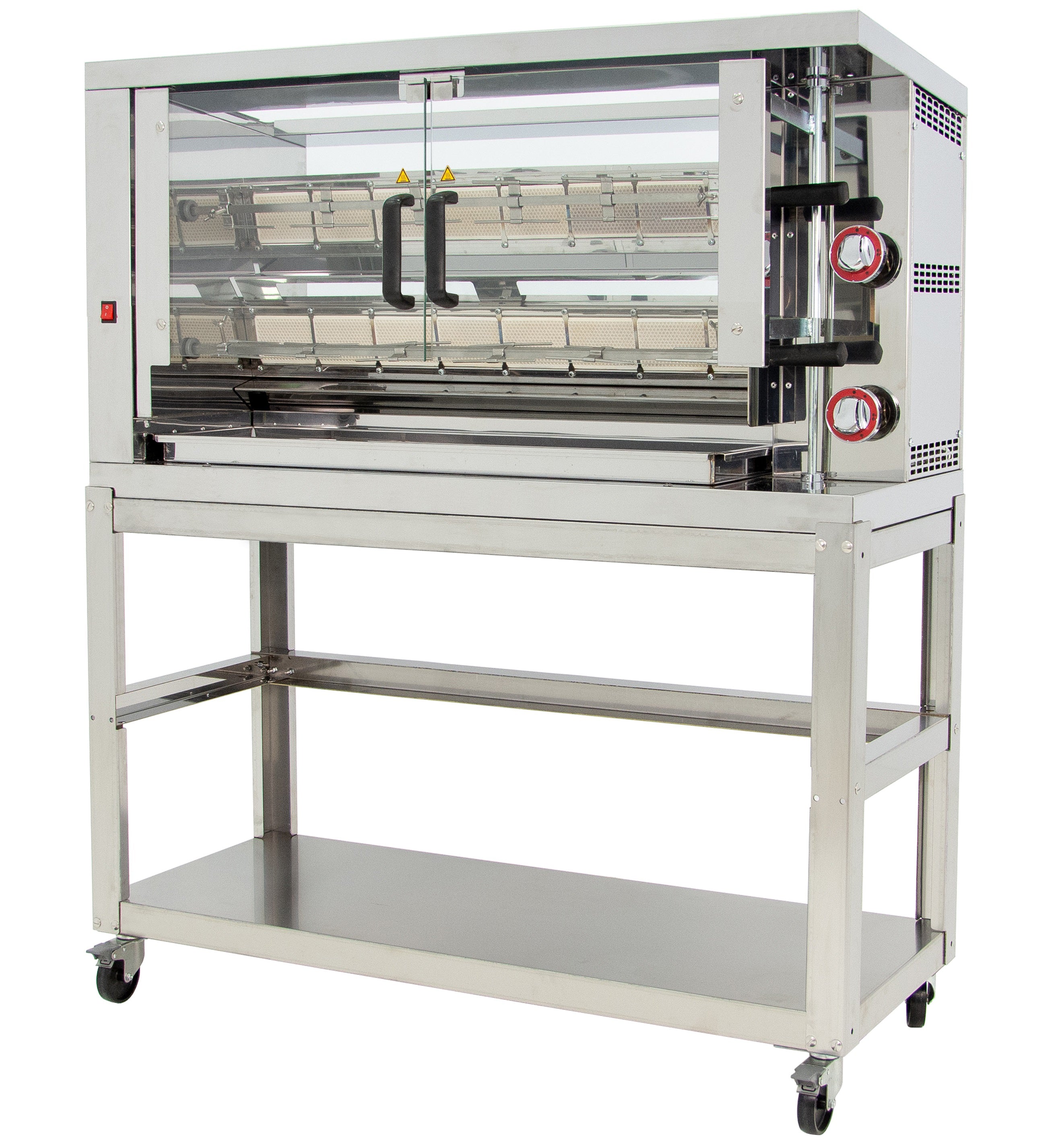 GASTRO&CO. Hähnchengrill 2GSG mit 2 Spießen für 12 Hähnchen - 1160x450x570 mm