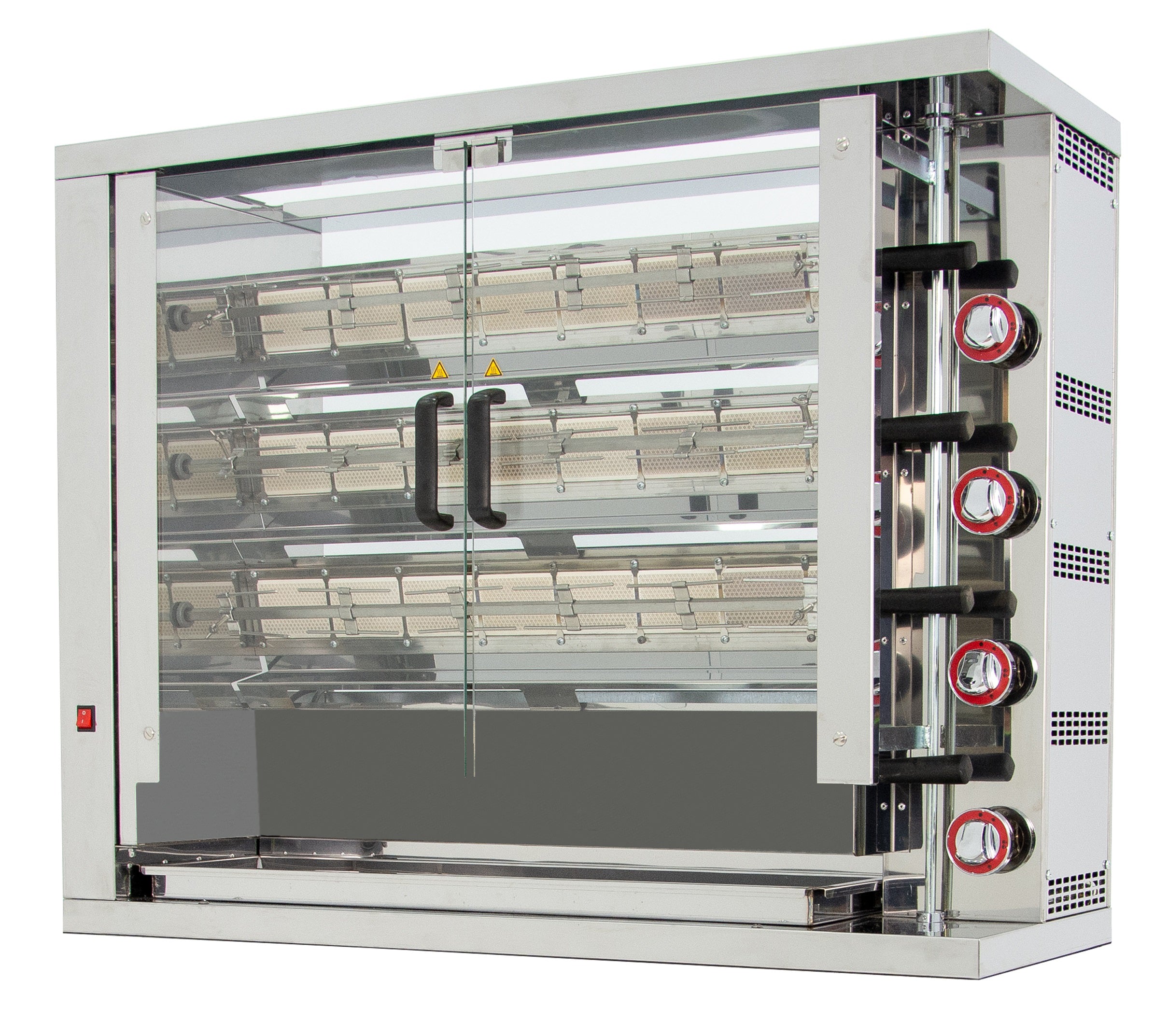 GASTRO&CO. Hähnchengrill 3GSG mit 3 Spießen für 18 Hähnchen - 1160x450x930 mm