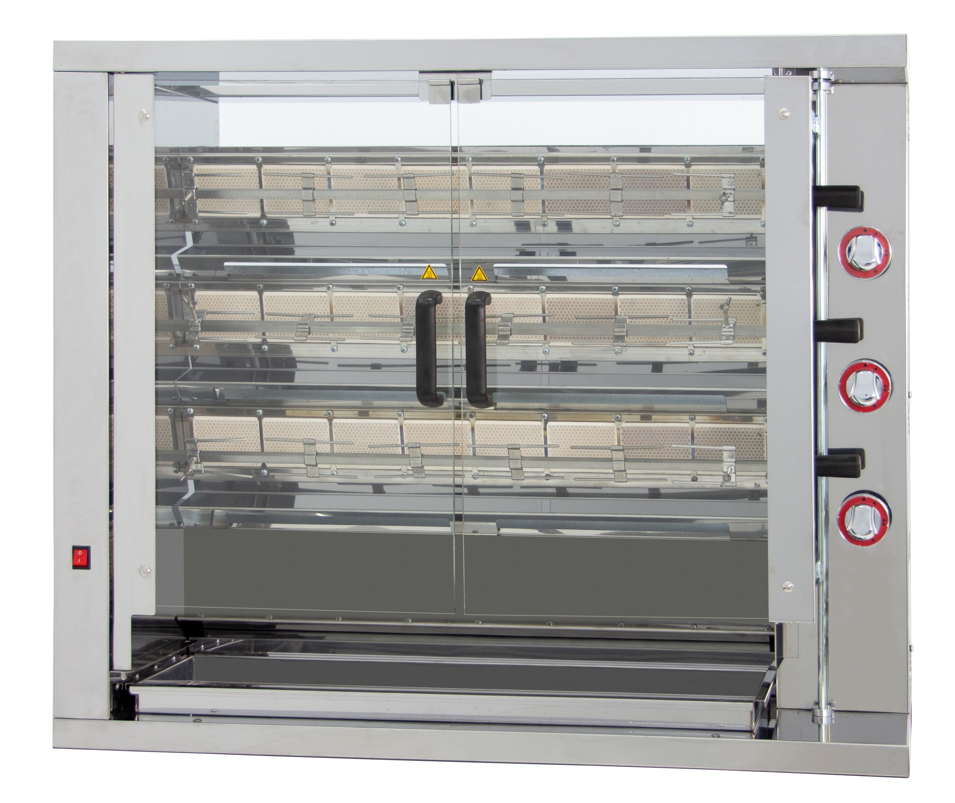 GASTRO&CO. Hähnchengrill 3GSG mit 3 Spießen für 18 Hähnchen - 1160x450x930 mm