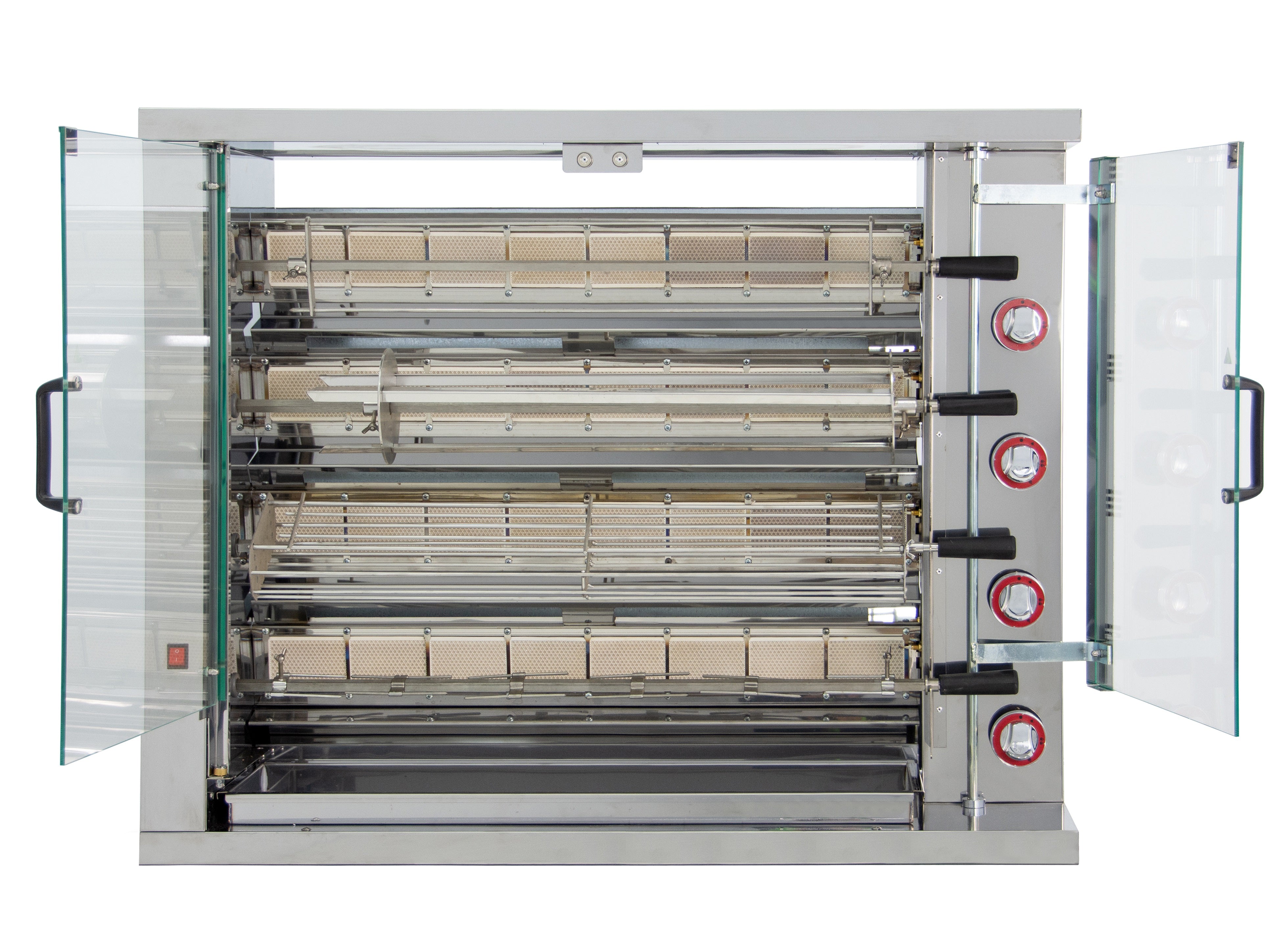 GASTRO&CO. Hähnchengrill 4GSG mit 4 Spießen für 24 Hähnchen - 1160x450x930 mm