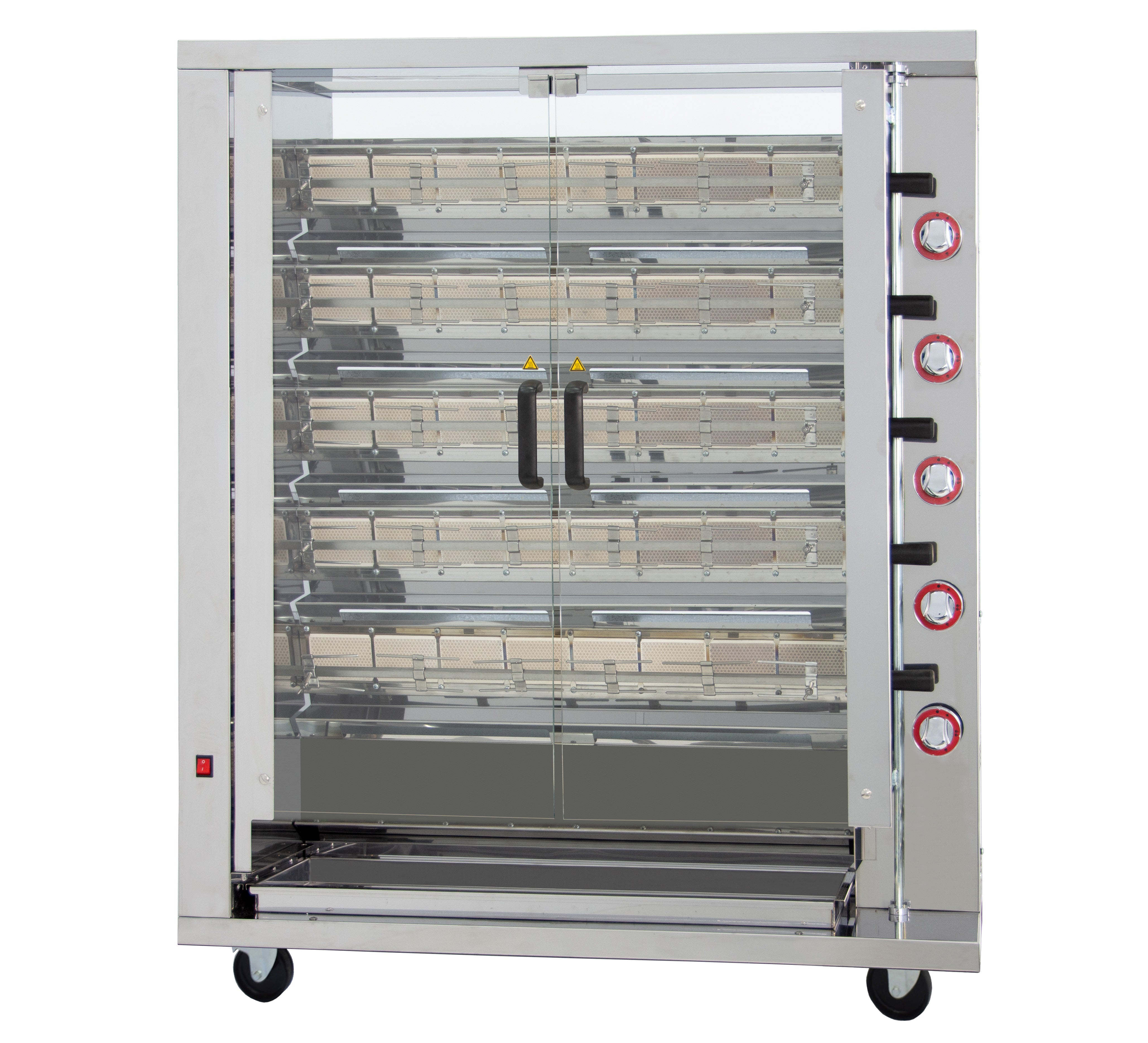 GASTRO&CO. Hähnchengrill 5GSG mit 5 Spießen für 30 Hähnchen - 1160x450x1290 mm