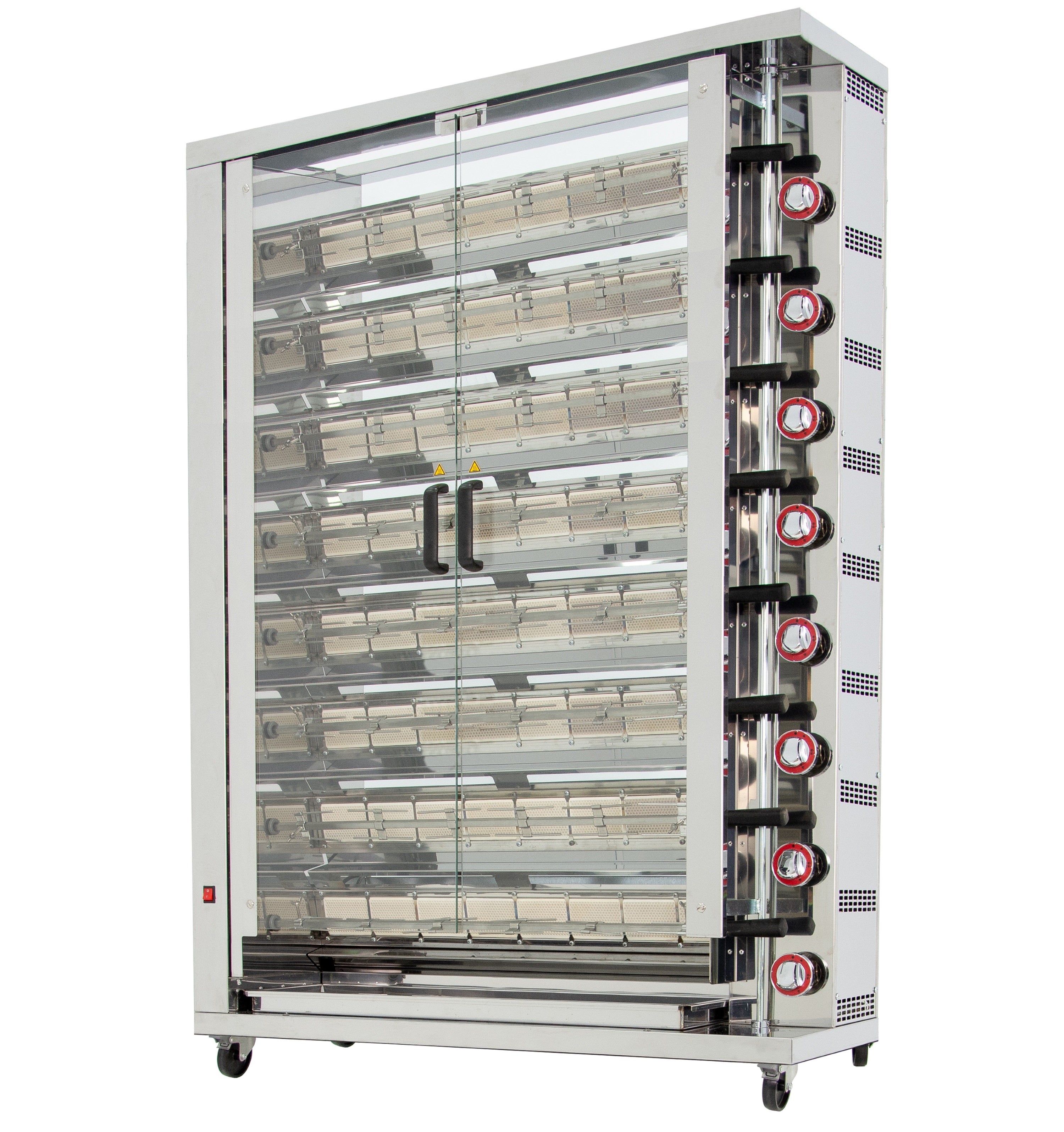 GASTRO&CO. Hähnchengrill 8GSG mit 8 Spießen für 42 Hähnchen - 1160x450x1650 mm