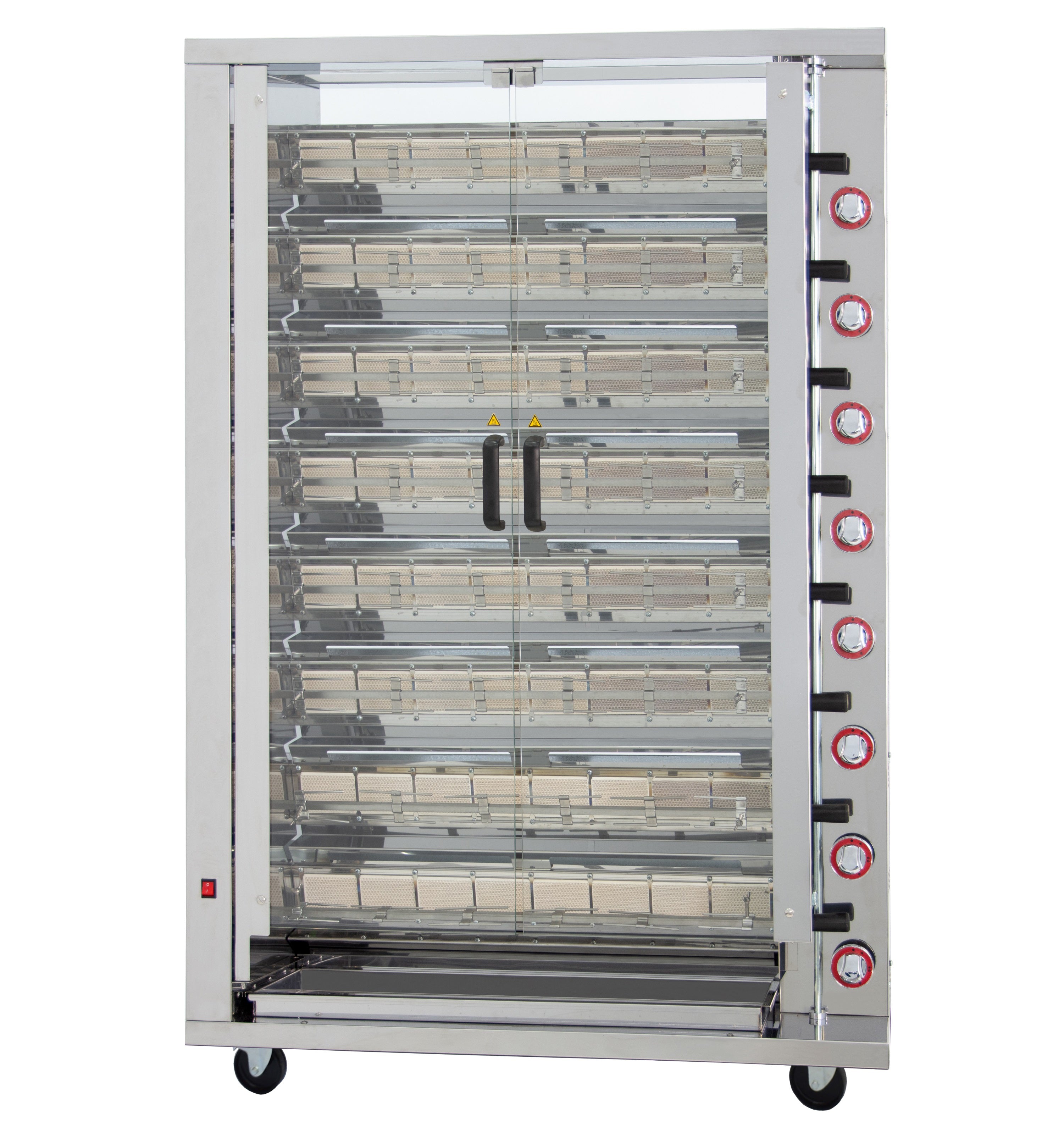 GASTRO&CO. Hähnchengrill 8GSG mit 8 Spießen für 42 Hähnchen - 1160x450x1650 mm