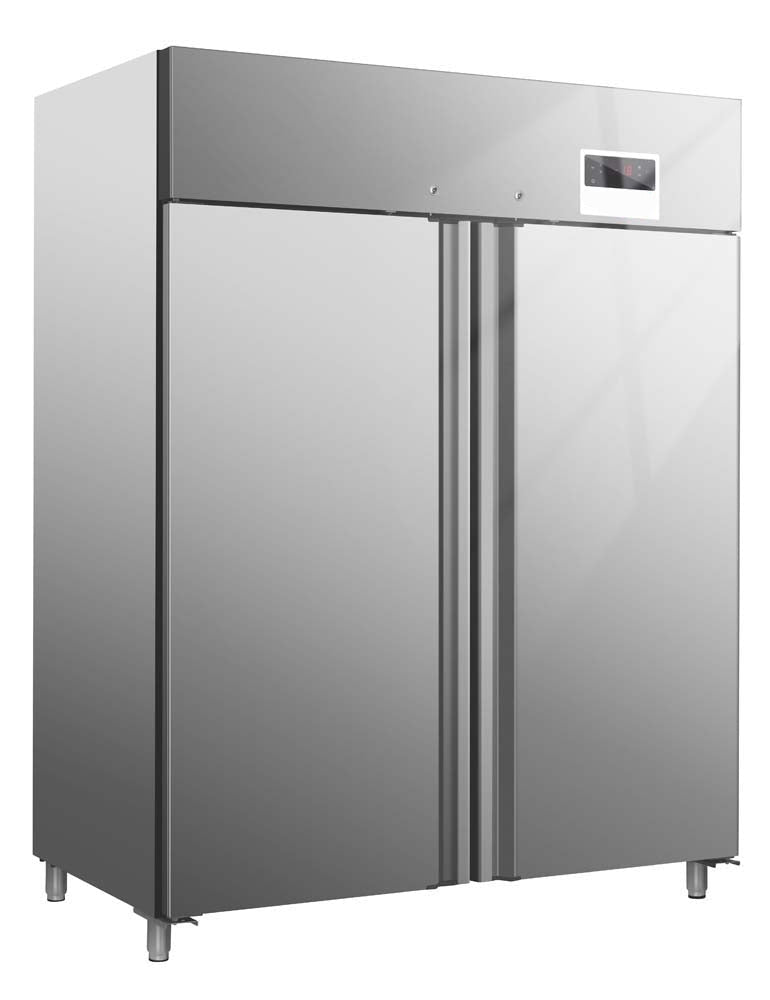 GASTRO&CO. ECOLINE 1400 Gastro Edelstahl-Kühlschrank 2-türig GN 2/1 -1300 l