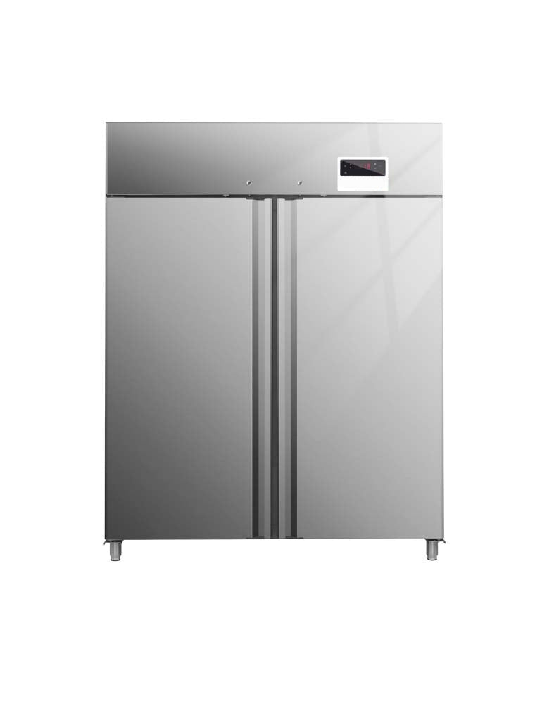 GASTRO&CO. ECOLINE 1400 Gastro Edelstahl-Tiefkühlschrank 2-türig GN 2/1 -1300 l
