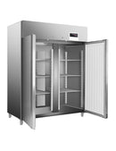 GASTRO&CO. ECOLINE 1400 Gastro Edelstahl-Tiefkühlschrank 2-türig GN 2/1 -1300 l