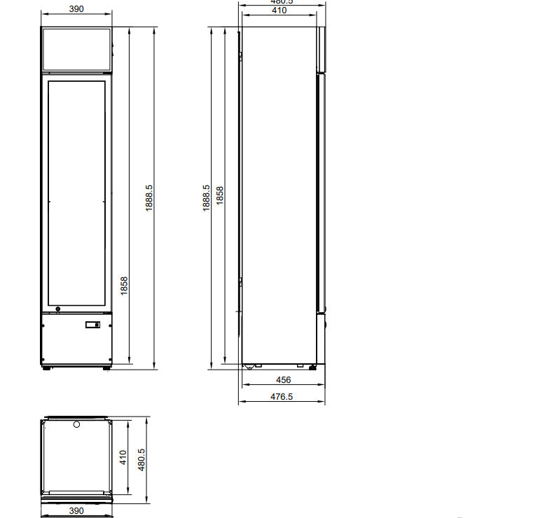 GASTRO&CO. ECOLINE Getränkekühlschrank 160 Slim (230 V)