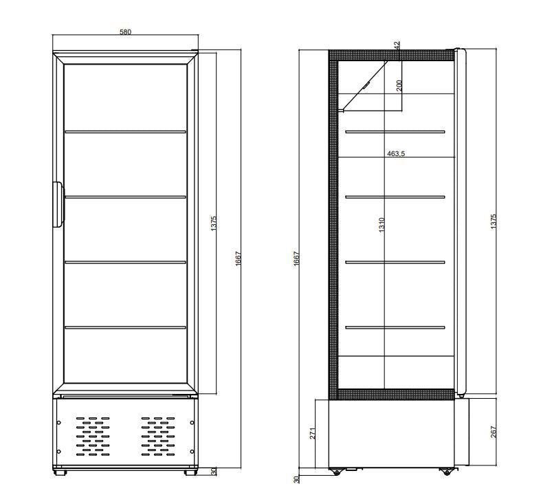 GASTRO&CO. ECOLINE Getränkekühlschrank 260 l (230V)