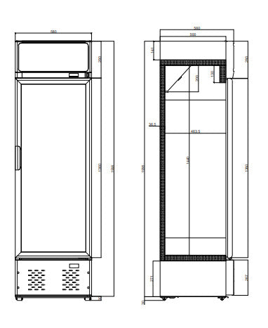 GASTRO&CO. ECOLINE Getränkekühlschrank 260 l mit Leuchtaufsatz (230V)