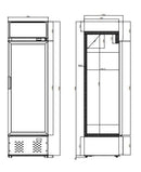 GASTRO&CO. ECOLINE Getränkekühlschrank 260 l mit Leuchtaufsatz (230V)