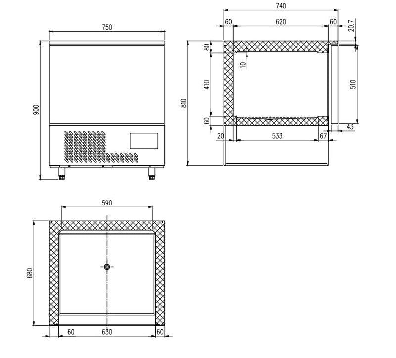 GASTRO&amp;CO. ECOLINE shock freezer 5 x GN 1/1 