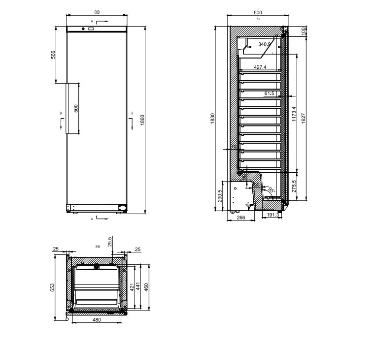 GASTRO&CO. ECOLINE Lagerkühlschrank ABS - 305 l