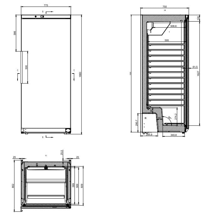 GASTRO&CO. ECOLINE Lagerkühlschrank ABS - 580 l