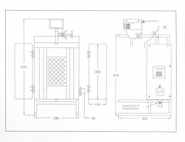 POTIS GD1/S Dönergrill Gyrosgrill 7kg