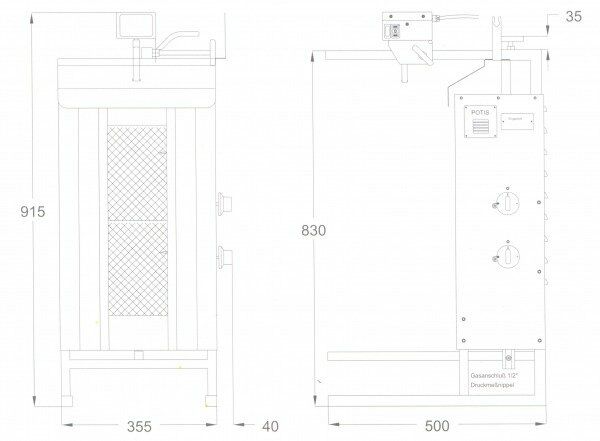 POTIS GD2/S Dönergrill Gyrosgrill 30kg