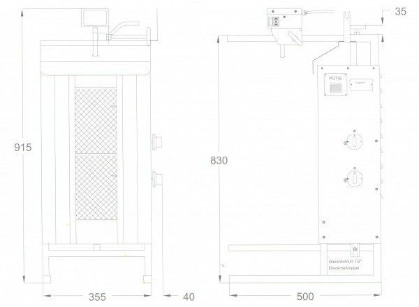 POTIS GD2/S kebab grill gyros grill 30kg 