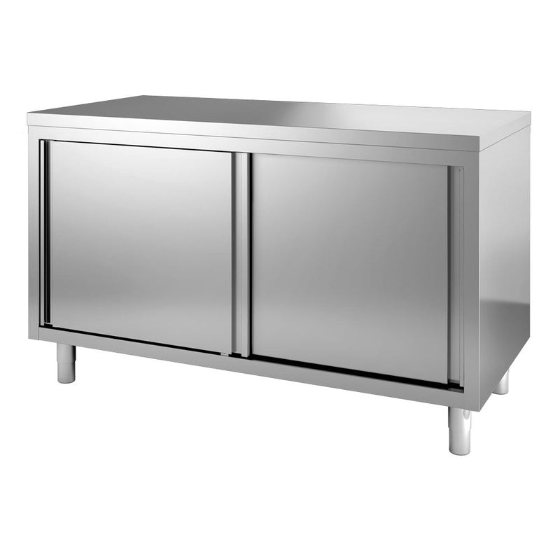 GASTRO&amp;CO. Profiline work cabinet 700 with sliding doors B1400 