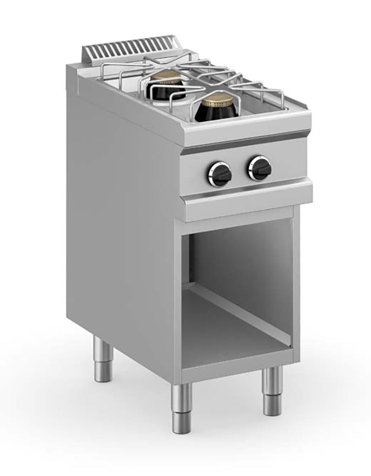 GASTRO&CO. Profiline Plus 700 Gasherd mit 2 Flammen & offenem Unterbau - 14 kW