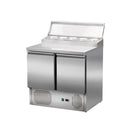 GASTRO&CO. Saladette/Zubereitungstisch 2 Türen mit Aufsatz Edelstahl, 5 x GN1/6