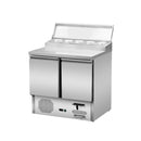 GASTRO&CO. Saladette/Zubereitungstisch 2 Türen mit Aufsatz Edelstahl, 5 x GN1/6