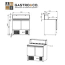 GASTRO&CO. Pizzasaladette 2 Türen, eckiger Glasaufsatz, 5 x GN1/6