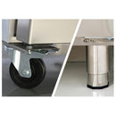 GASTRO&CO. Pizzakühltisch, Granit rosa-grau, 2 Türen 7 ungek. Schubladen, 203 x 80 - Ohne Kühlaufsatz