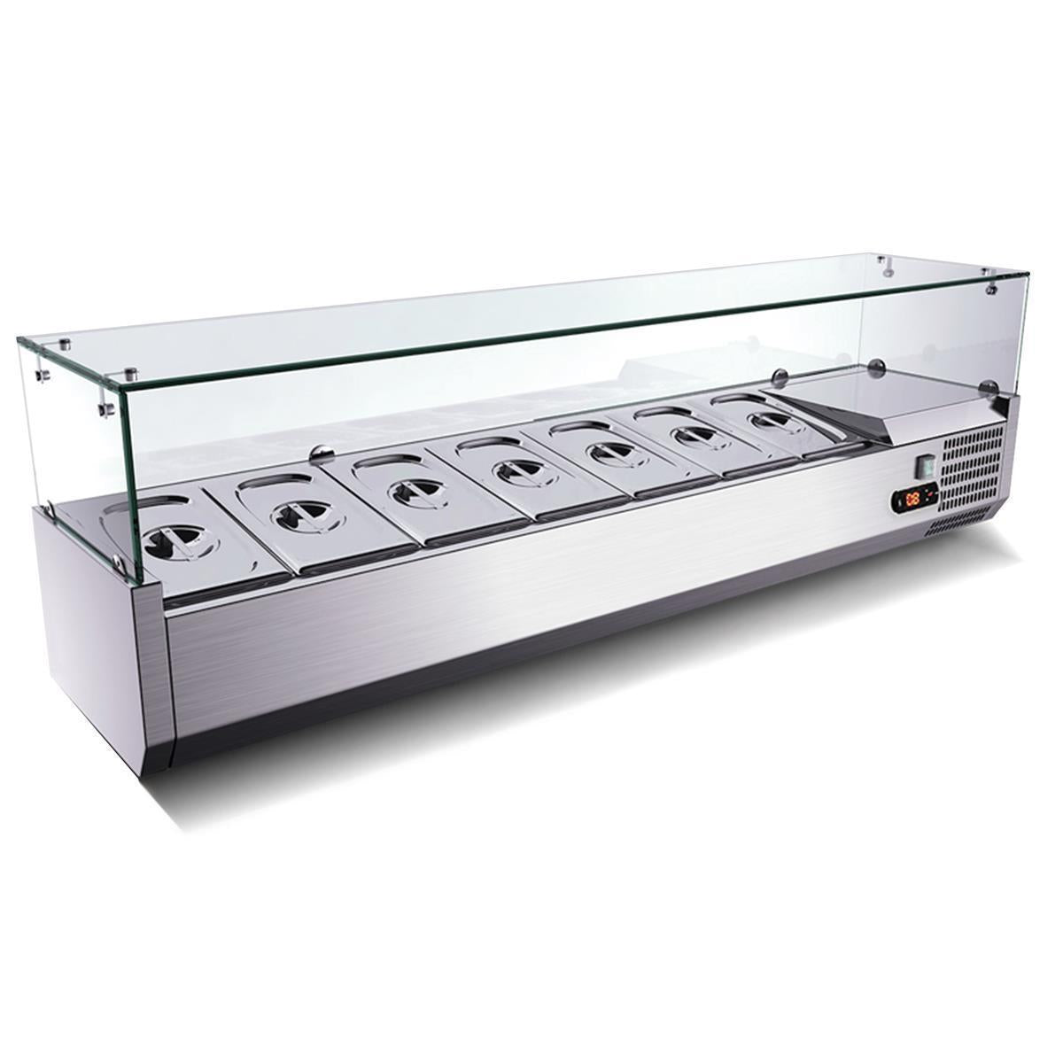 GASTRO&CO. Kühlaufsatzvitrine GN 1/4, 160 x 34, Glasaufsatz