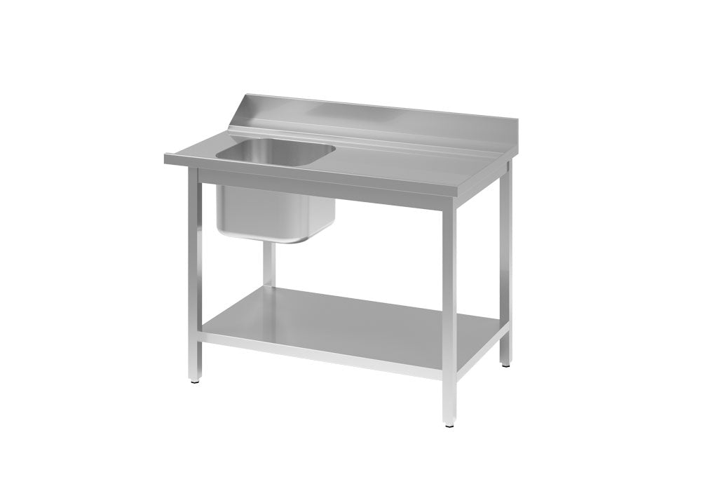 GASTRO&CO. Profiline Zulauftisch B1200 - Rechts mit 1 Becken