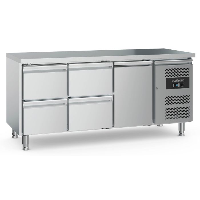 GASTRO&CO. Ecofrost 700 Kühltisch 1 Tür + 4 Schubladen 1795 mm