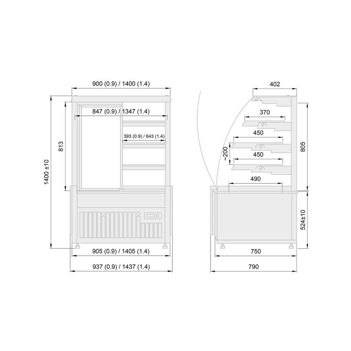 GASTRO&CO. Epica Konditoreivitrine – zweite Ansicht