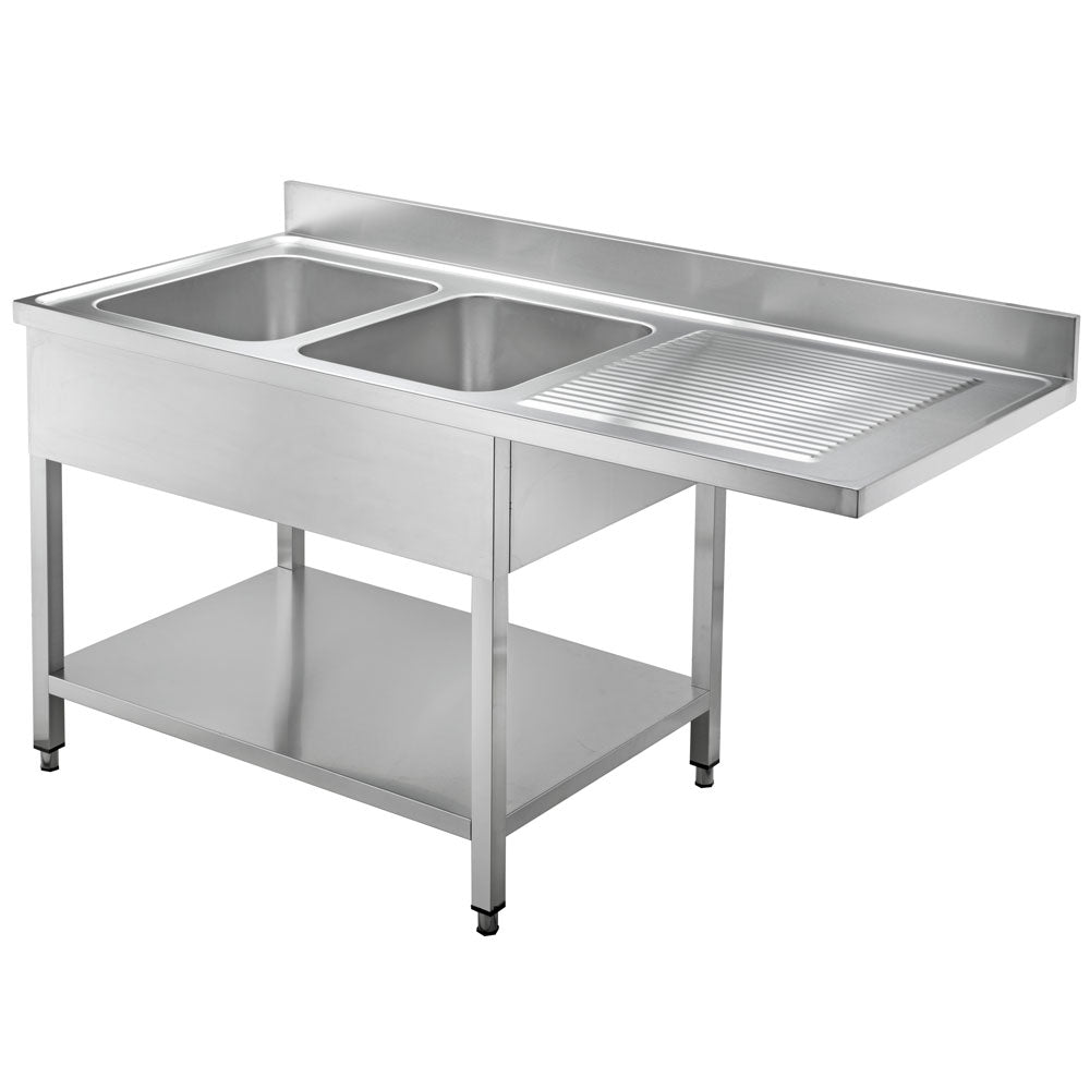 GASTRO&CO. Profiline Spülzentrum 700 mit 2 Becken links & Plattenüberstand B1800