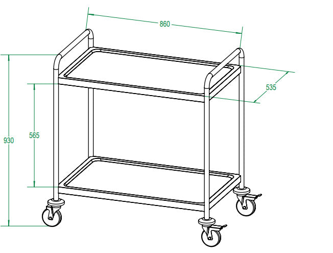GASTRO&CO. Servierwagen large mit 2 Böden